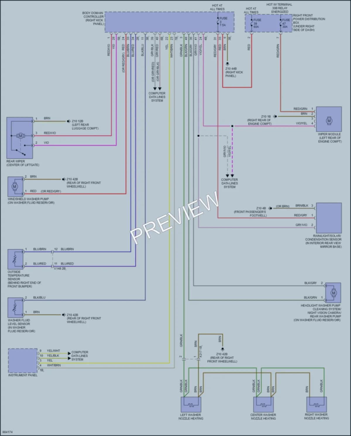 2024 BMW X5 Wiper Washer wiring diagram preview