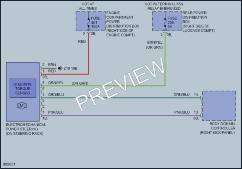 2024 BMW X5M Electronic Power Steering wiring diagram preview