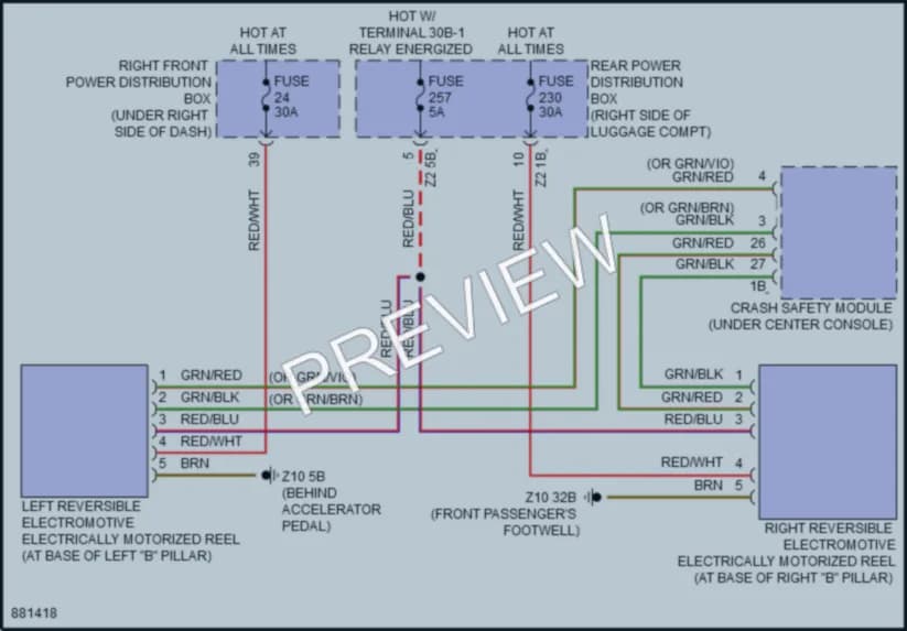 2024 BMW X5M Passive Restraints wiring diagram preview