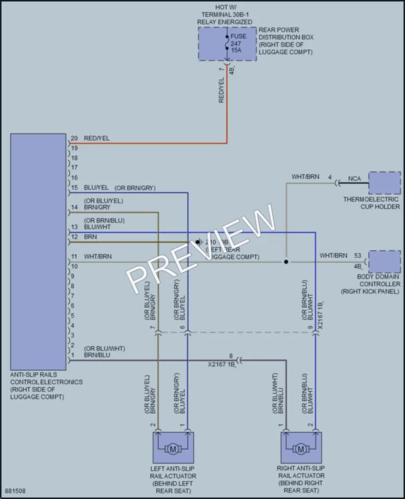 2024 BMW X5M Trunk Tailgate Fuel Door wiring diagram preview