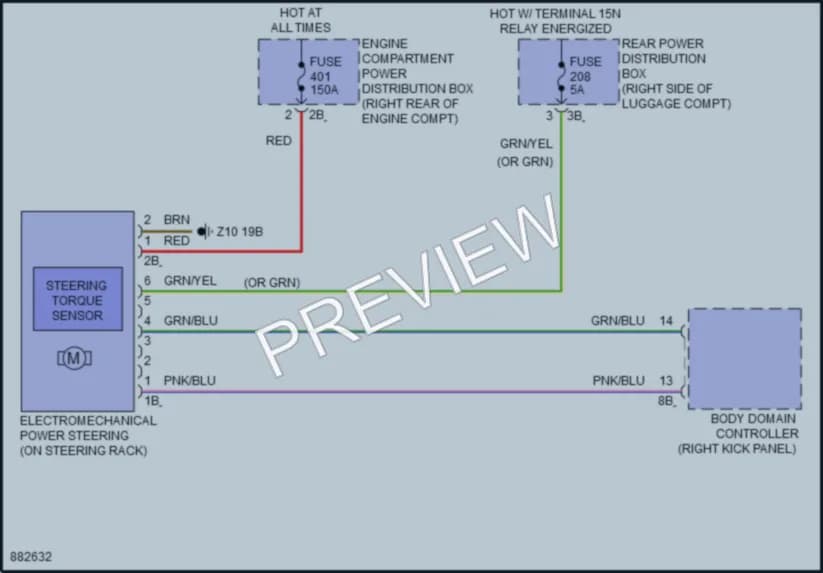 2024 BMW X6 Electronic Power Steering wiring diagram preview
