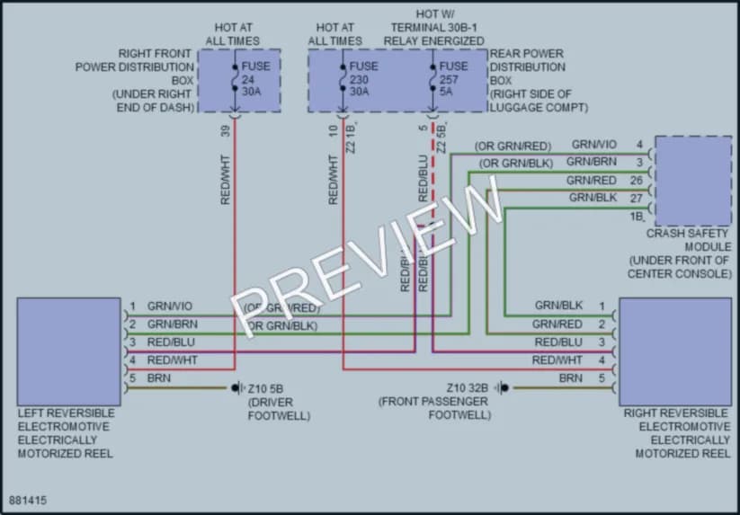 2024 BMW X6M Passive Restraints wiring diagram preview