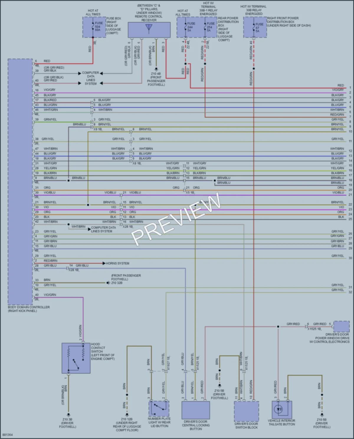 2024 BMW X6M Power Door Locks wiring diagram preview