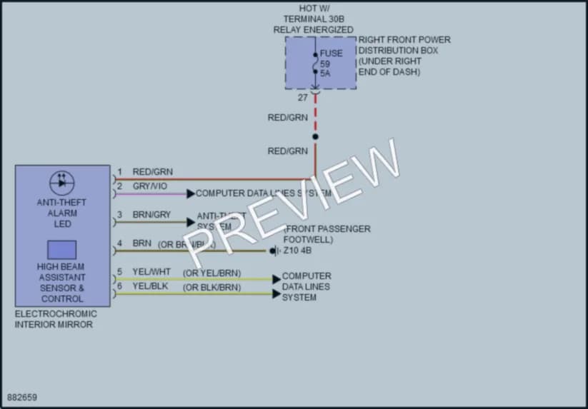 2024 BMW X6M Power Mirrors wiring diagram preview