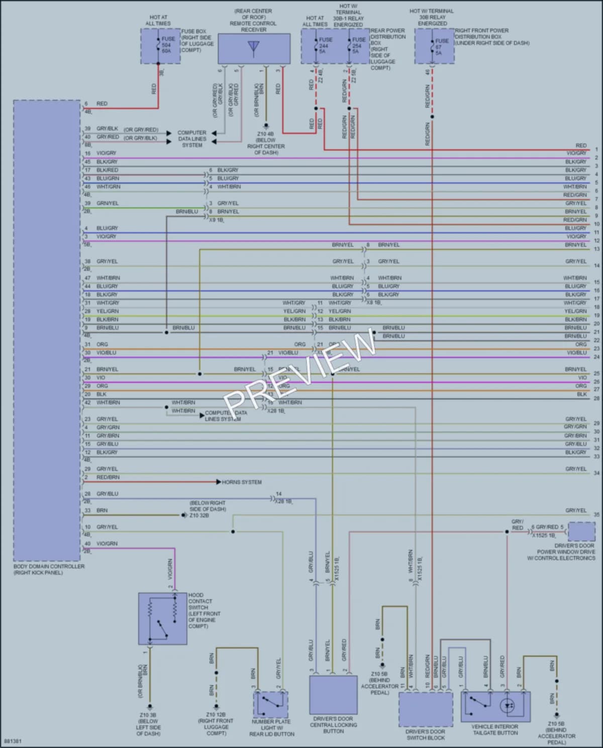 2024 BMW X7 Power Door Locks wiring diagram preview