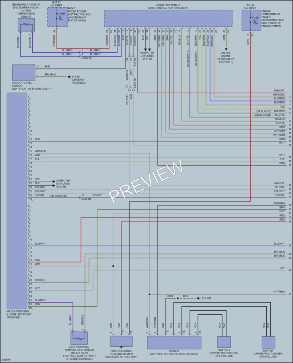 2024 BMW XM Air Conditioning wiring diagram preview