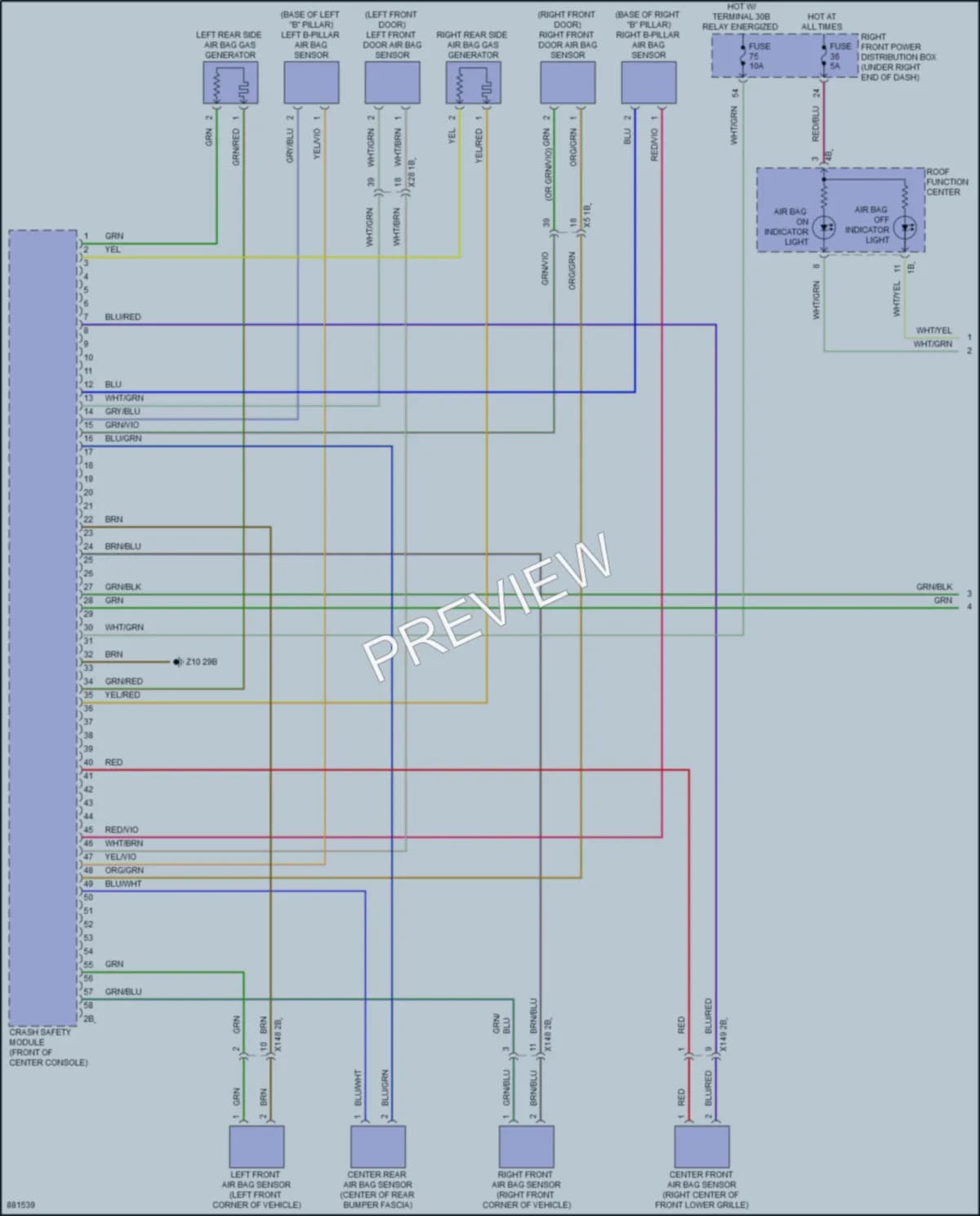2024 BMW XM Supplemental Restraints wiring diagram preview