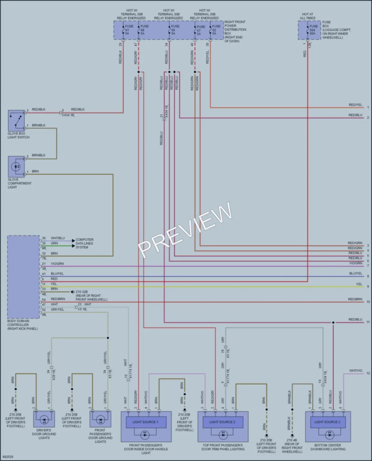 2024 BMW Z4 Interior Lights wiring diagram preview