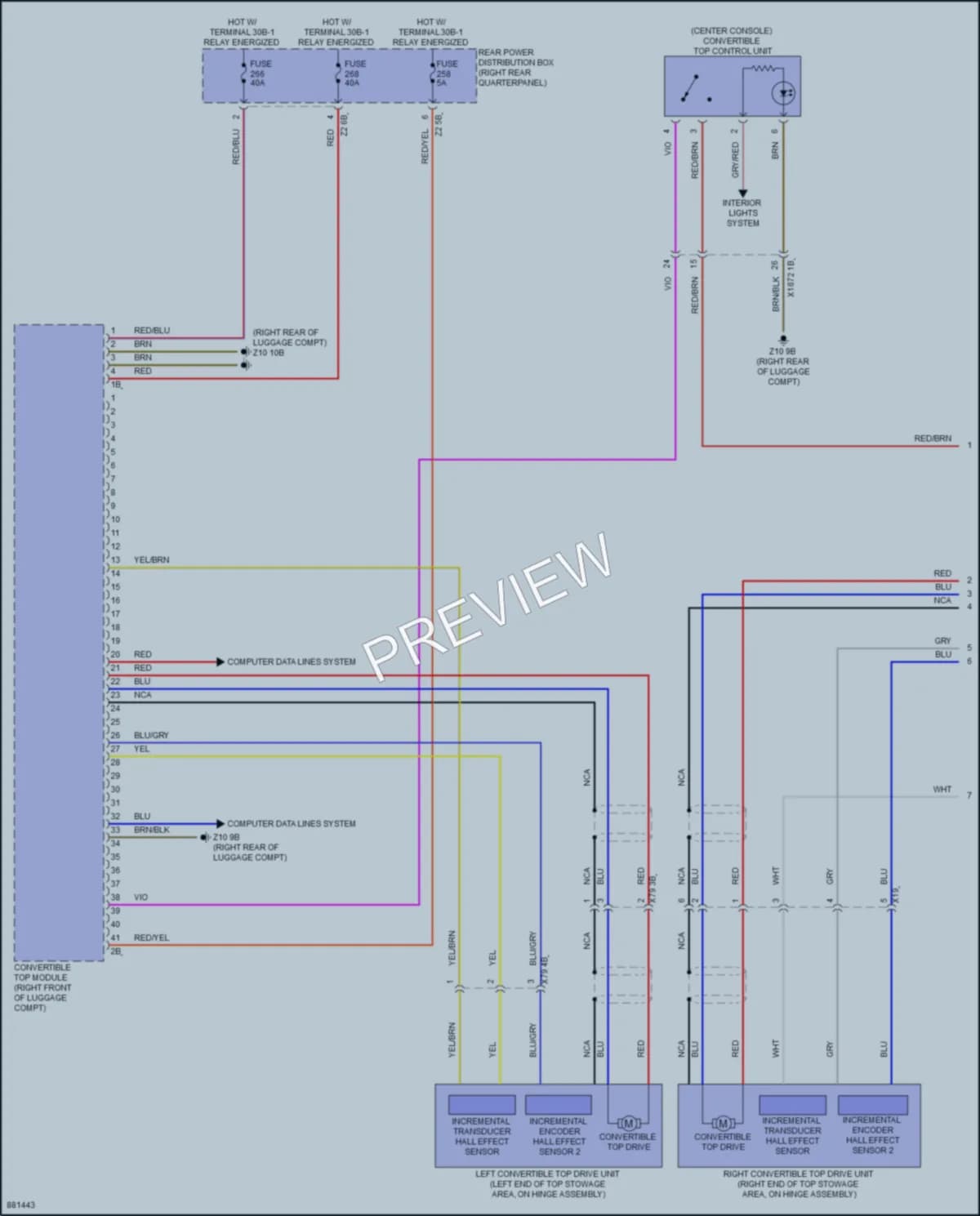 2024 BMW Z4 Power Top Sunroof wiring diagram preview