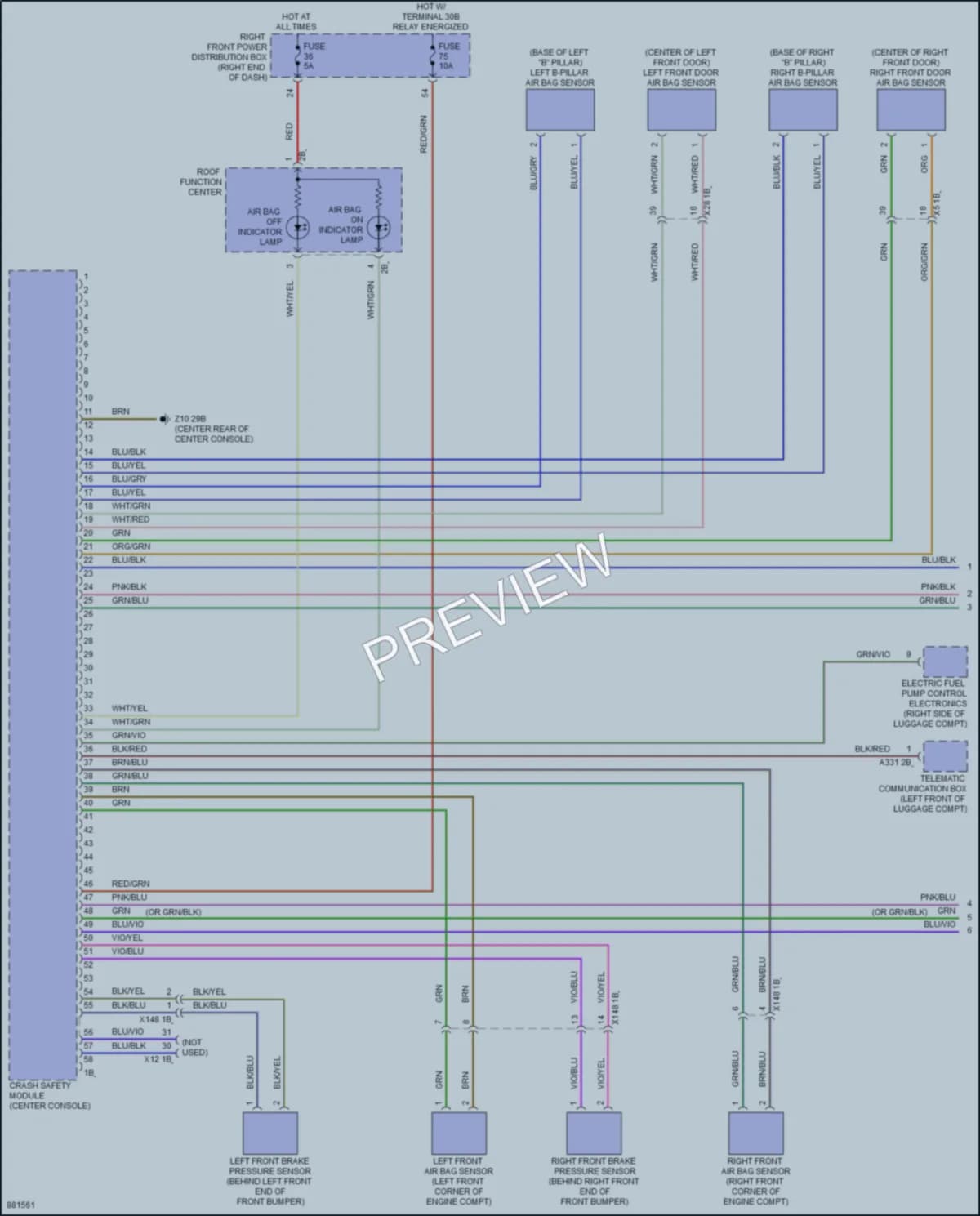 2024 BMW Z4 Supplemental Restraints wiring diagram preview