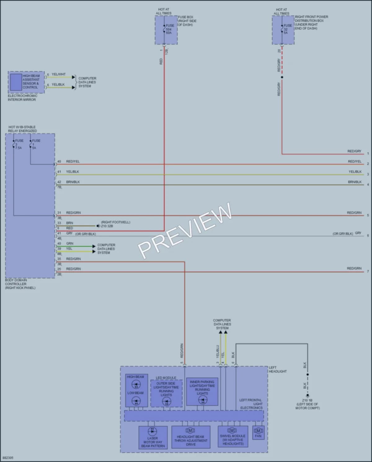 2024 BMW i4GranCoupe Headlights wiring diagram preview