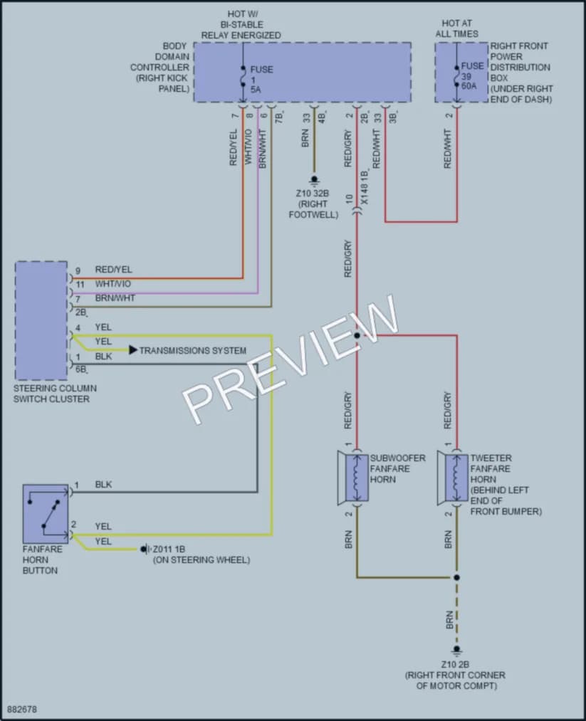2024 BMW i4GranCoupe Horn wiring diagram preview