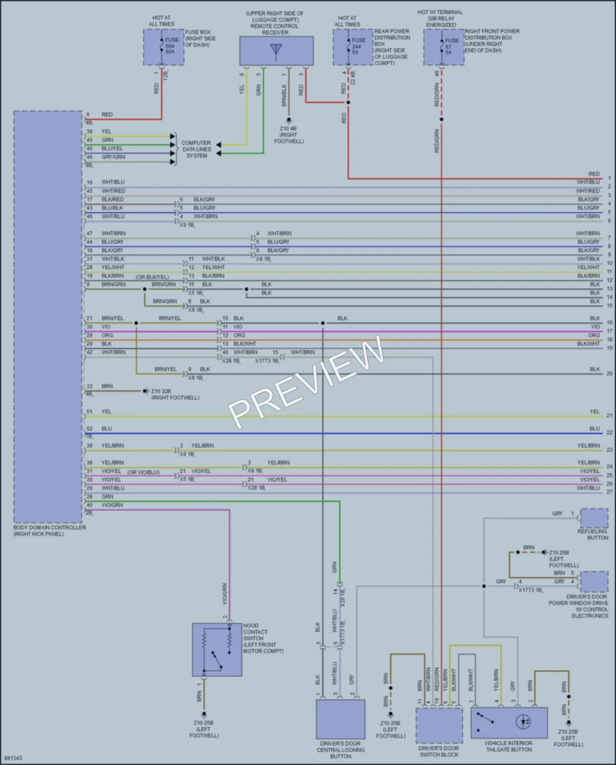 2024 BMW i4GranCoupe Power Door Locks wiring diagram preview