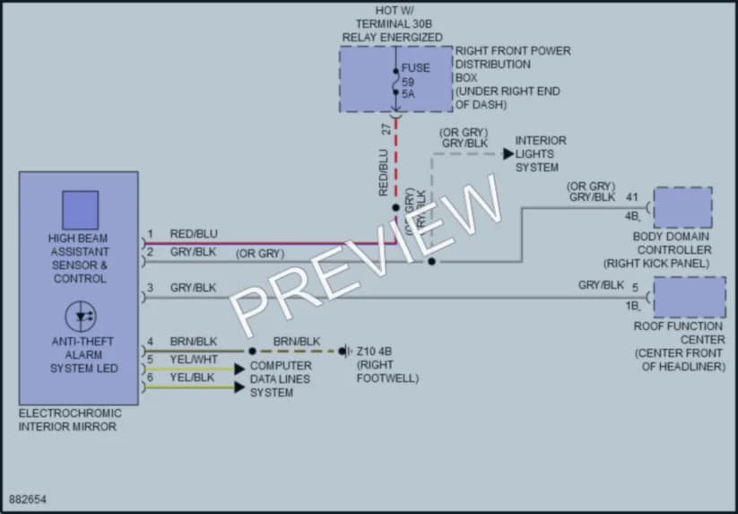 2024 BMW i4GranCoupe Power Mirrors wiring diagram preview