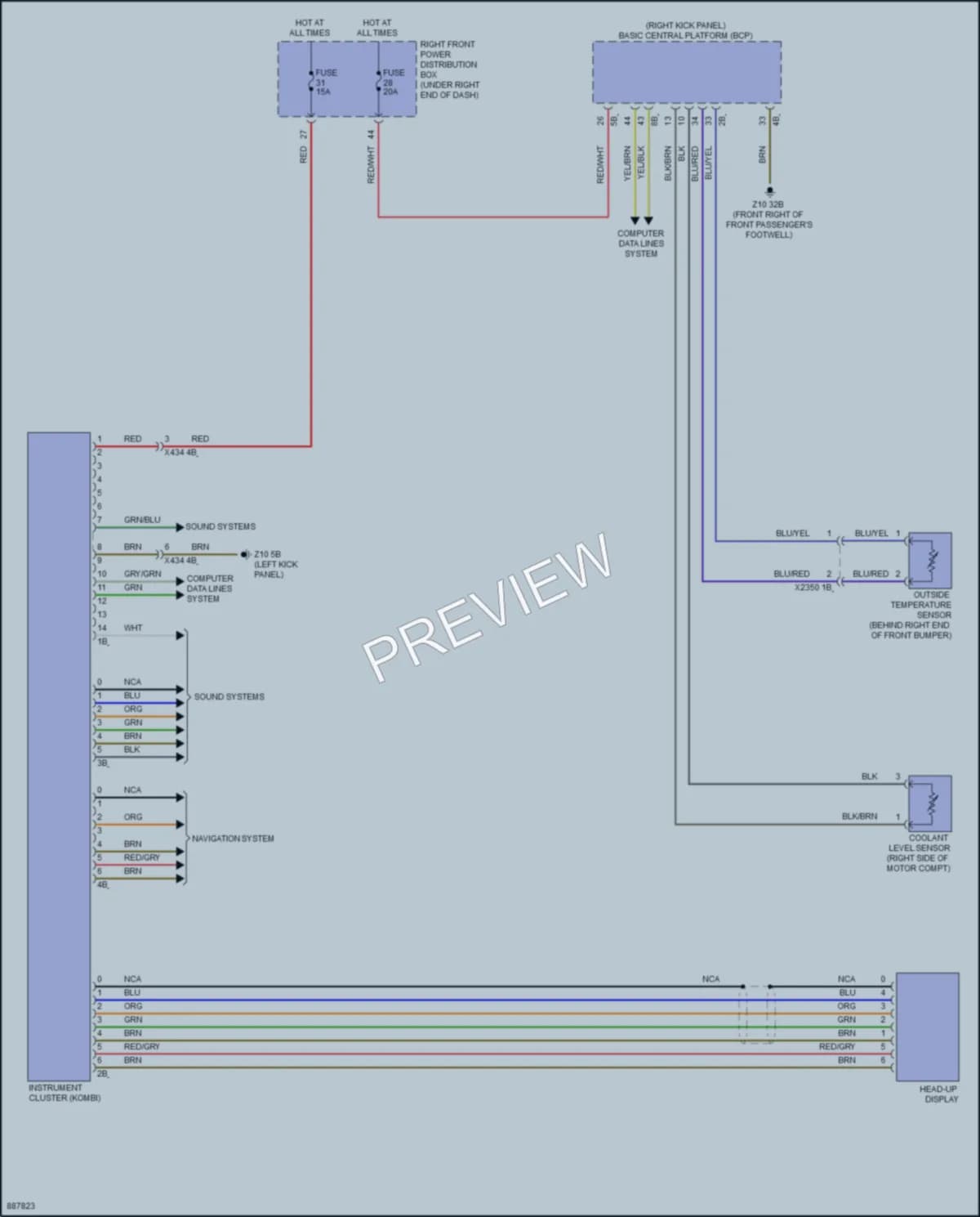 2024 BMW i5 Instrument Cluster wiring diagram preview