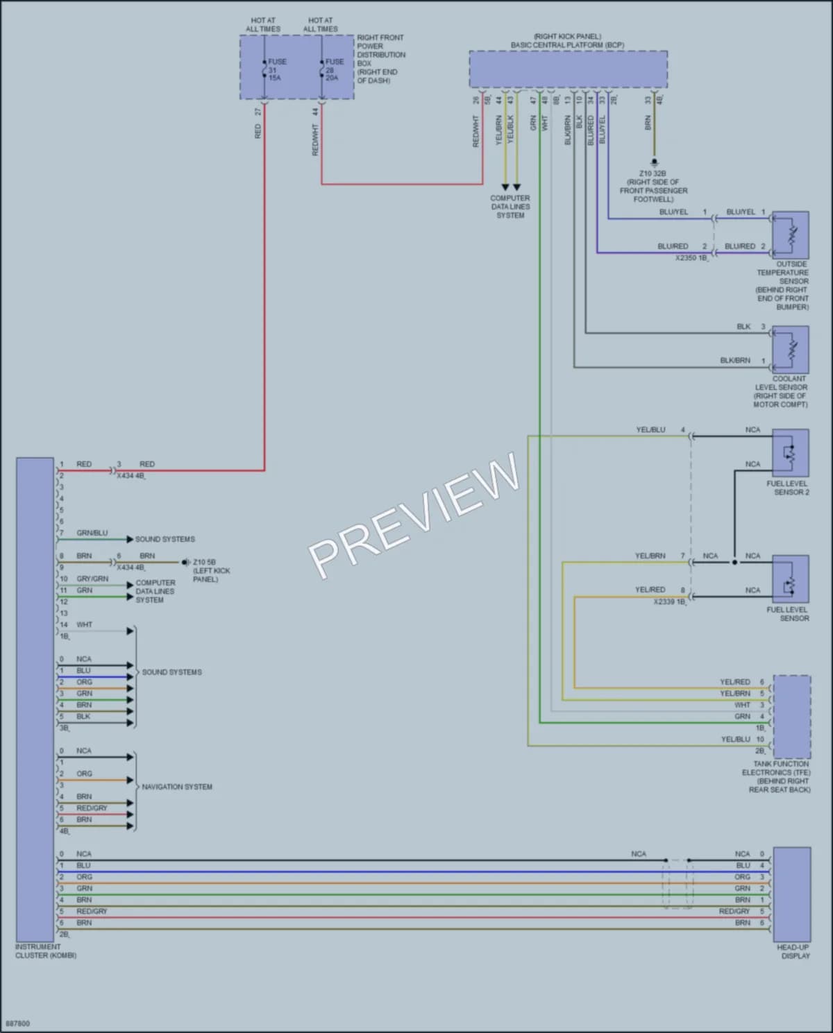 2024 BMW i7 Instrument Cluster wiring diagram preview