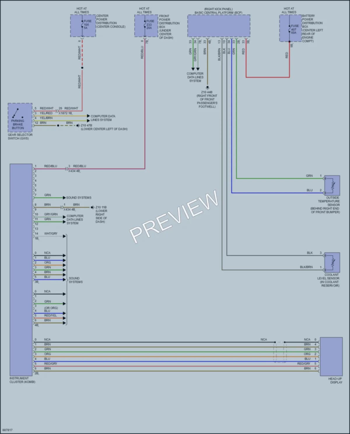 2024 BMW iX Instrument Cluster wiring diagram preview