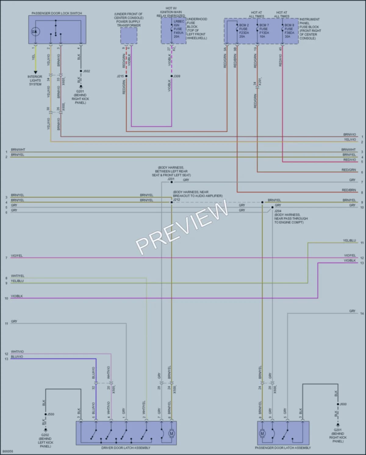 2024 Buick Enclave Power Door Locks wiring diagram preview
