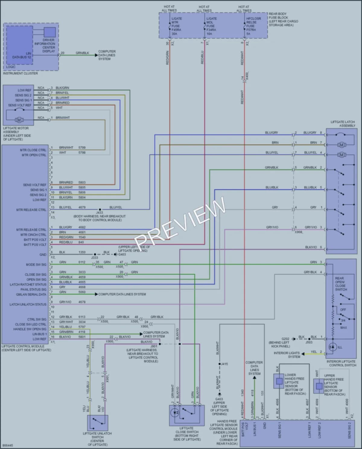 2024 Buick Enclave Trunk Tailgate Fuel Door wiring diagram preview