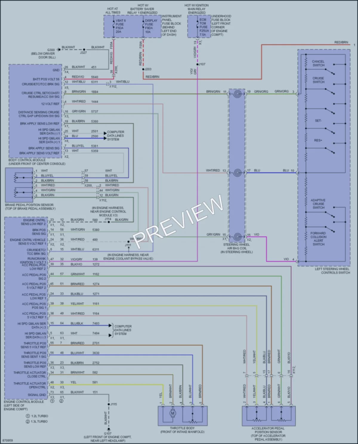 2024 Buick EncoreGX Cruise Control wiring diagram preview