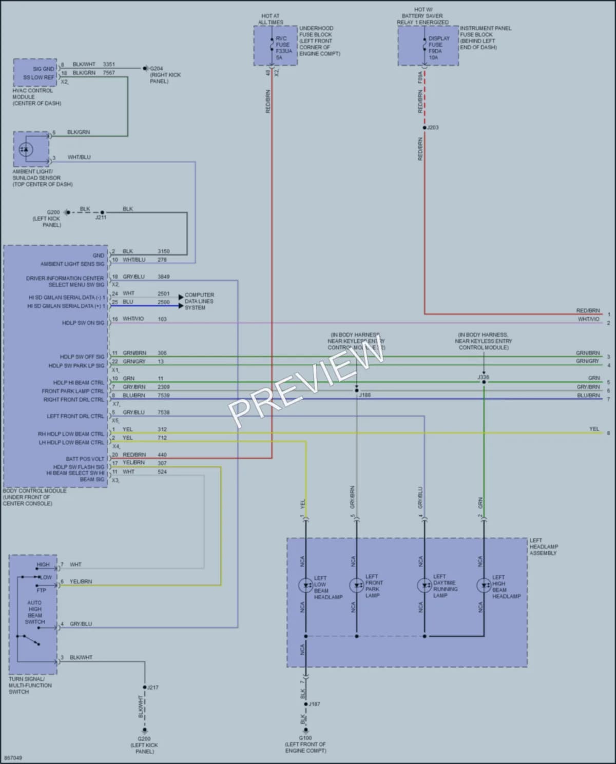 2024 Buick EncoreGX Headlights wiring diagram preview