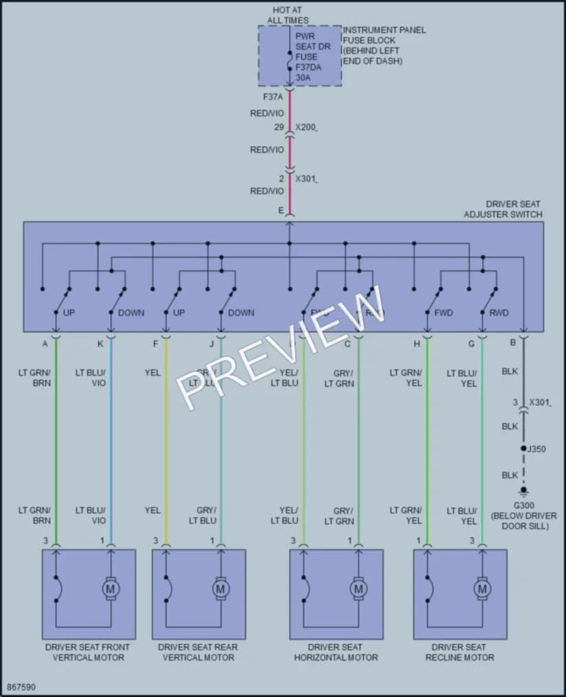 2024 Buick EncoreGX Power Seats wiring diagram preview