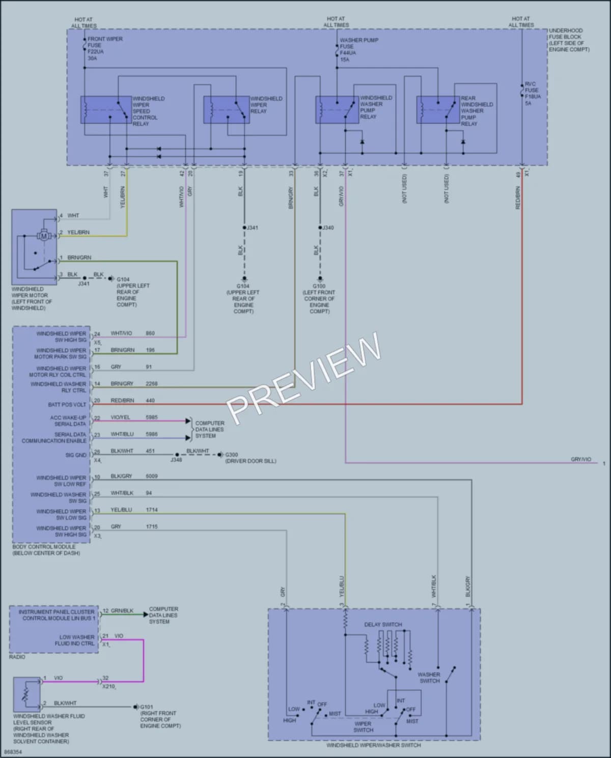 2024 Buick Envista Wiper Washer wiring diagram preview