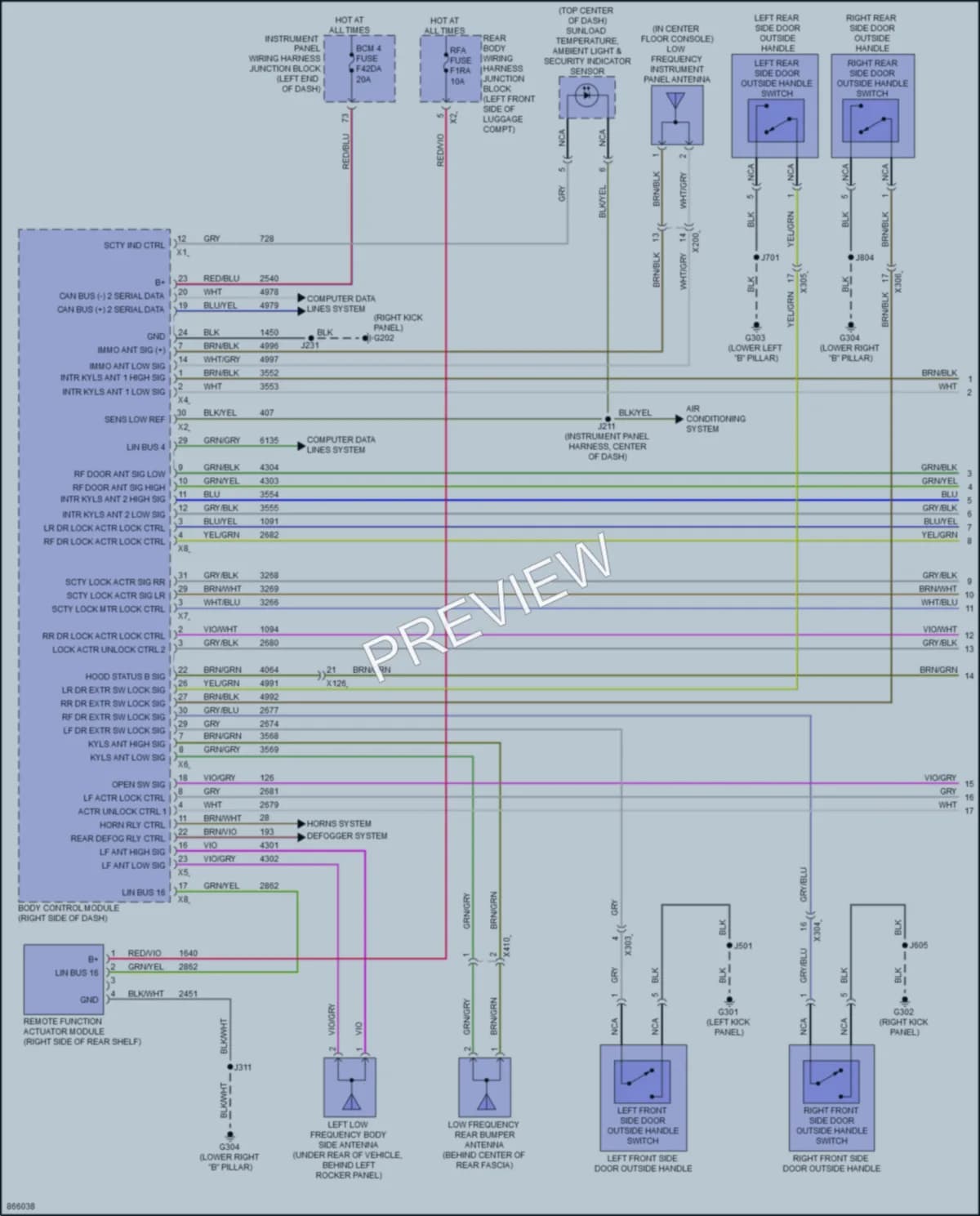 2024 Cadillac CT4 Power Door Locks wiring diagram preview