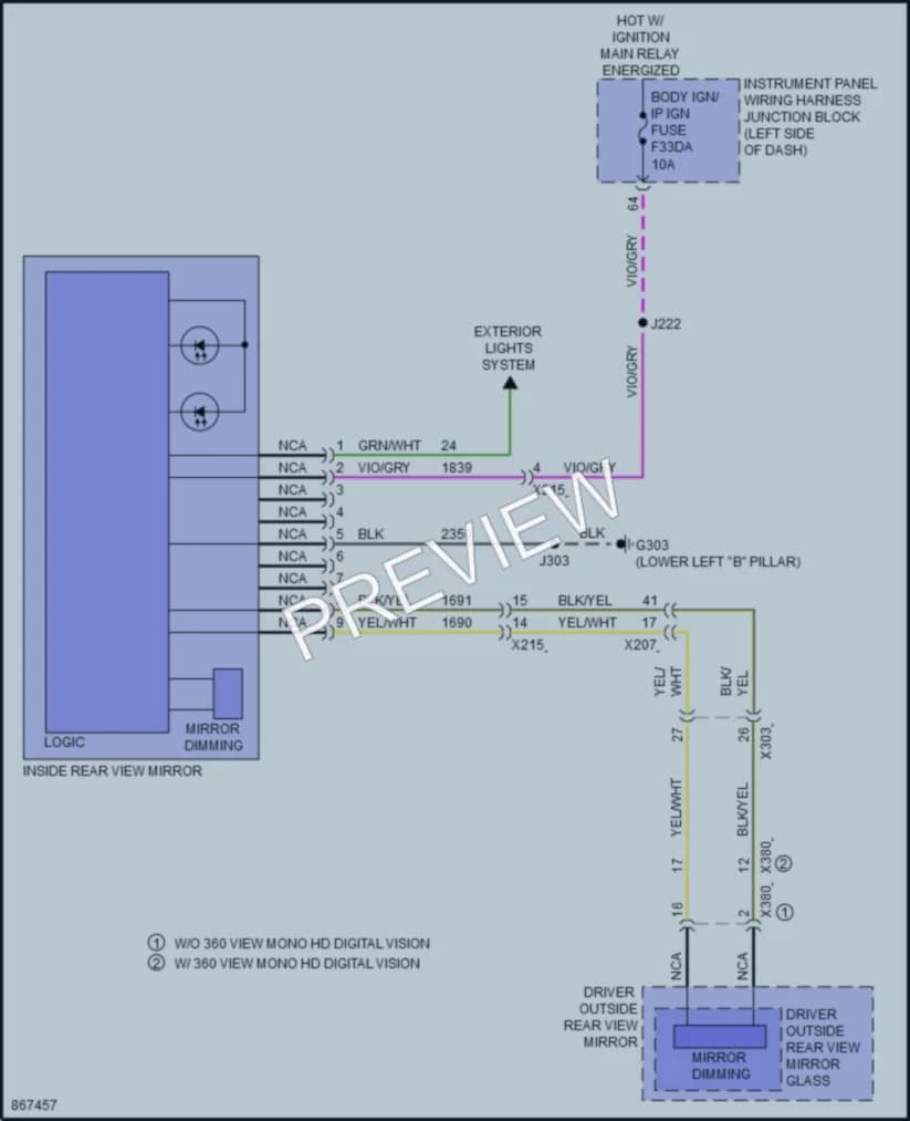 2024 Cadillac CT4 Power Mirrors wiring diagram preview