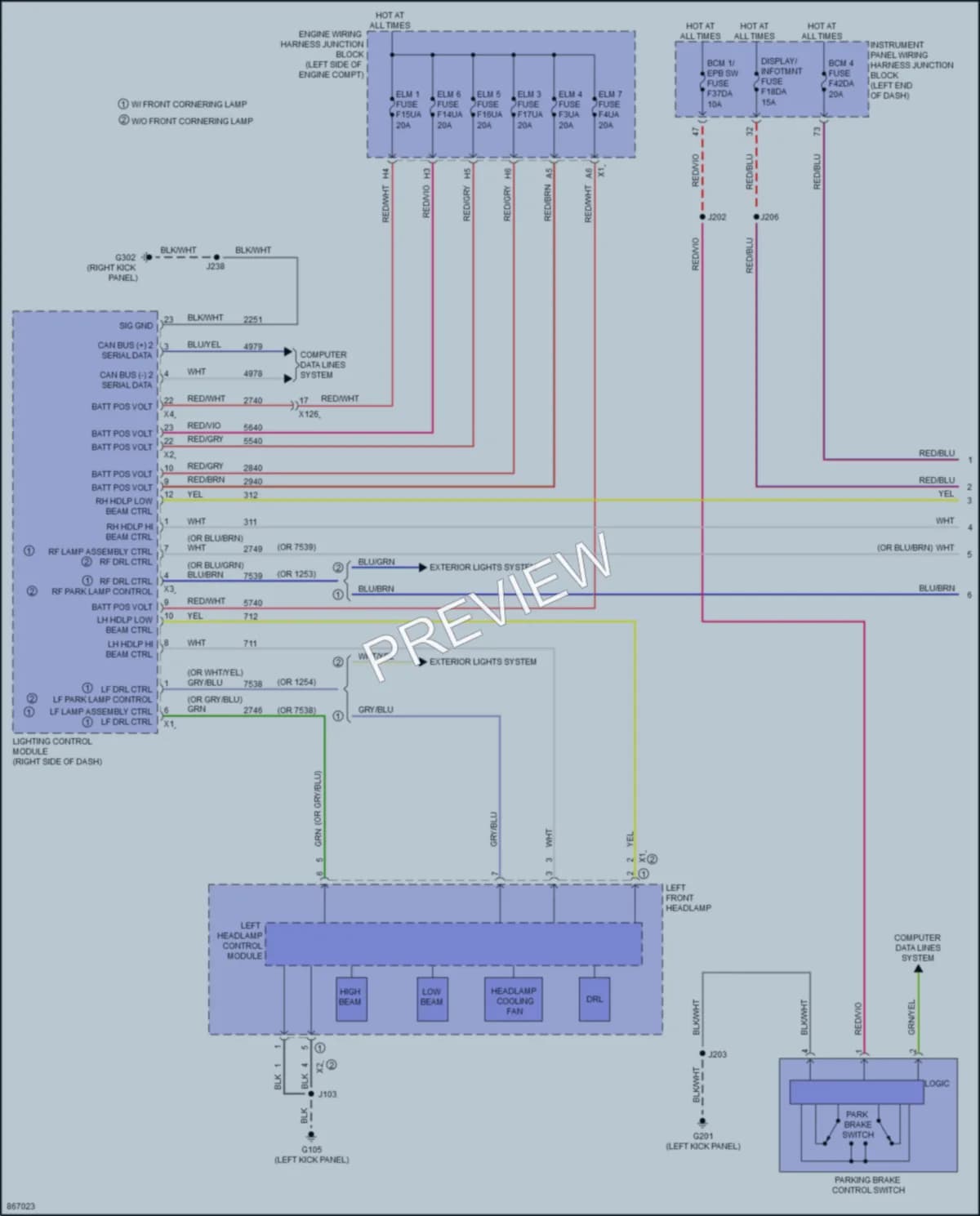 2024 Cadillac CT4V Headlights wiring diagram preview
