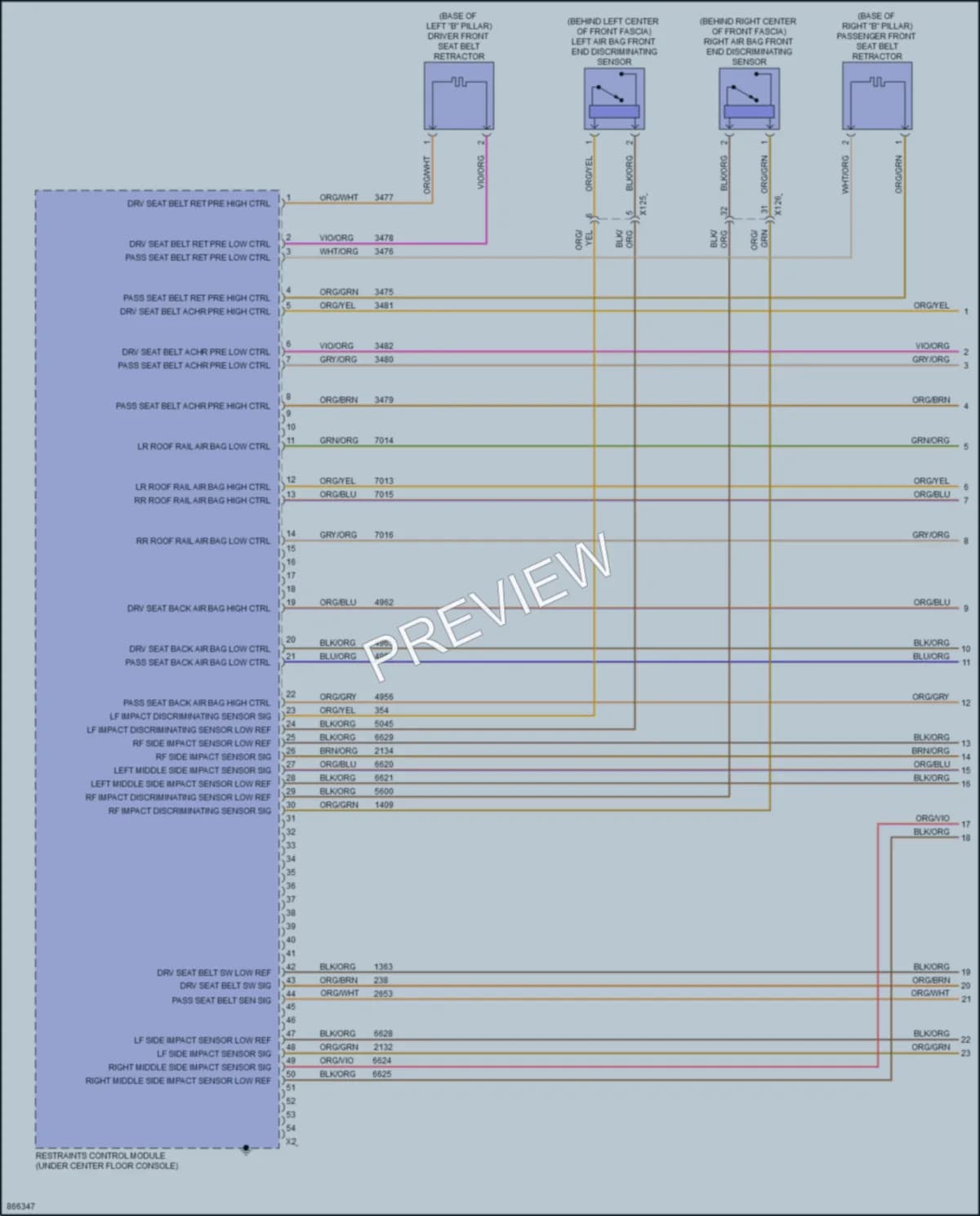 2024 Cadillac CT4V Supplemental Restraints wiring diagram preview