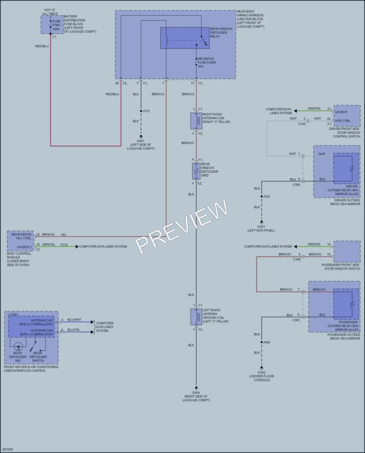 2024 Cadillac CT5 Defoggers wiring diagram preview