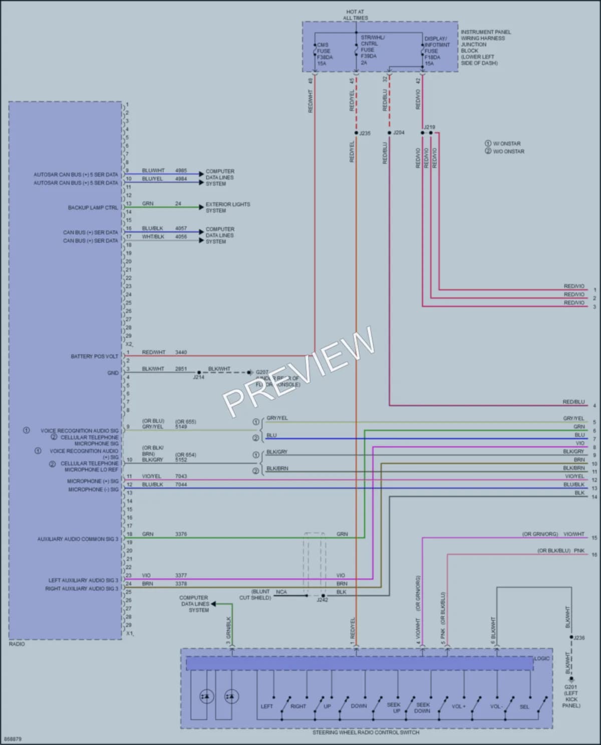2024 Cadillac CT5 Radio wiring diagram preview