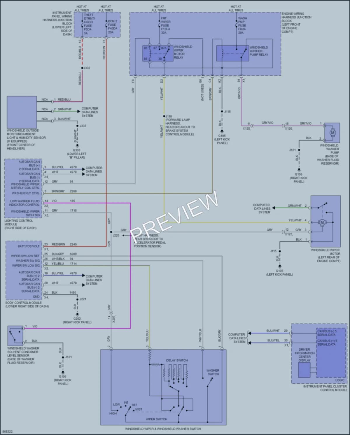 2024 Cadillac CT5 Wiper Washer wiring diagram preview