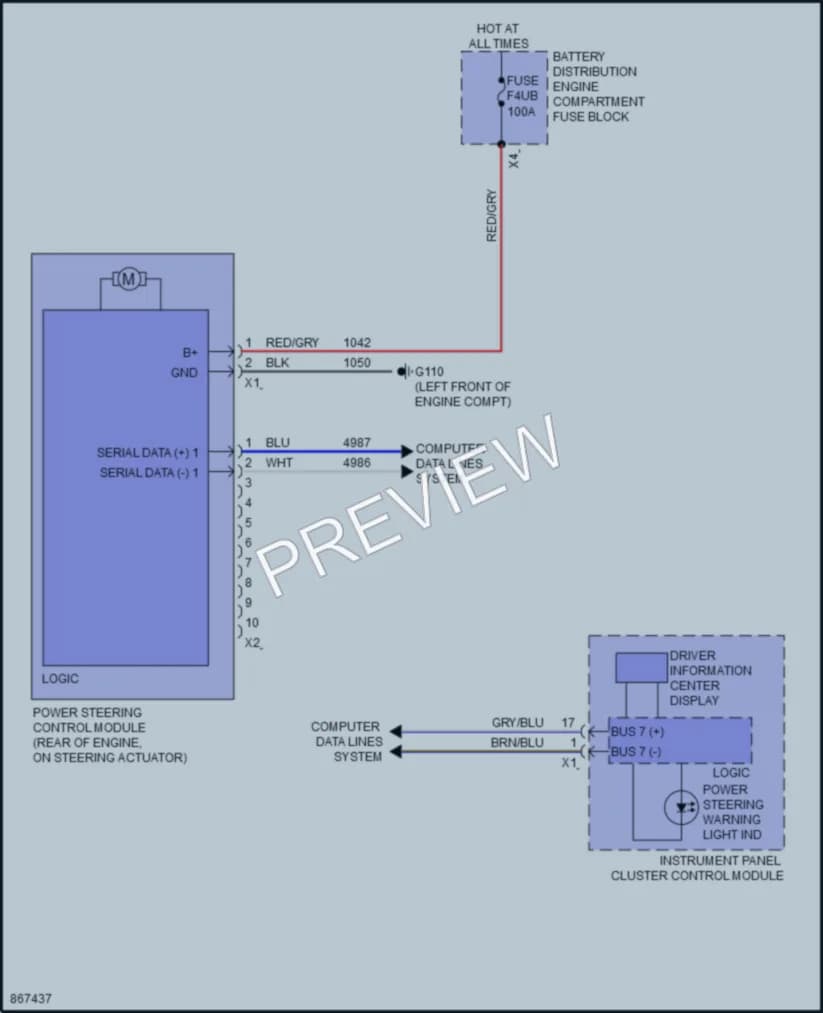 2024 Cadillac CT5V Electronic Power Steering wiring diagram preview