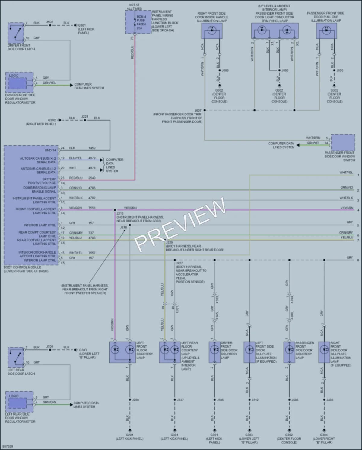 2024 Cadillac CT5V Interior Lights wiring diagram preview