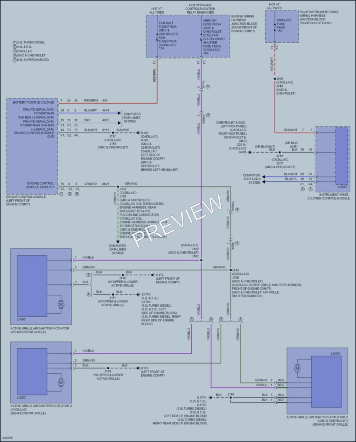 2024 Cadillac EscaladeESVV Active Bodyworks wiring diagram preview