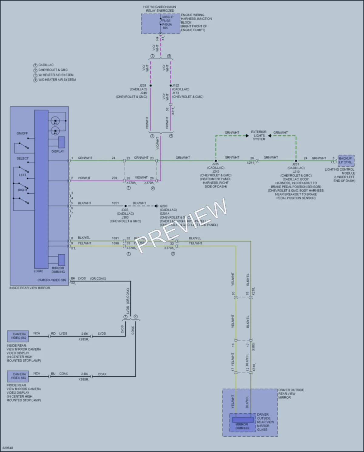2024 Cadillac EscaladeV Power Mirrors wiring diagram preview