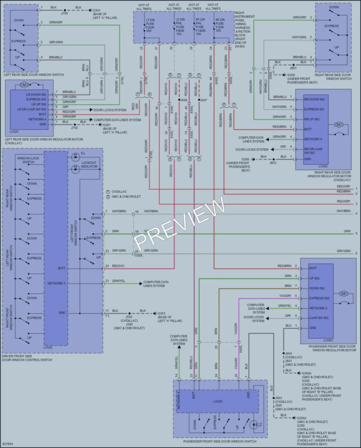2024 Cadillac EscaladeV Power Windows wiring diagram preview