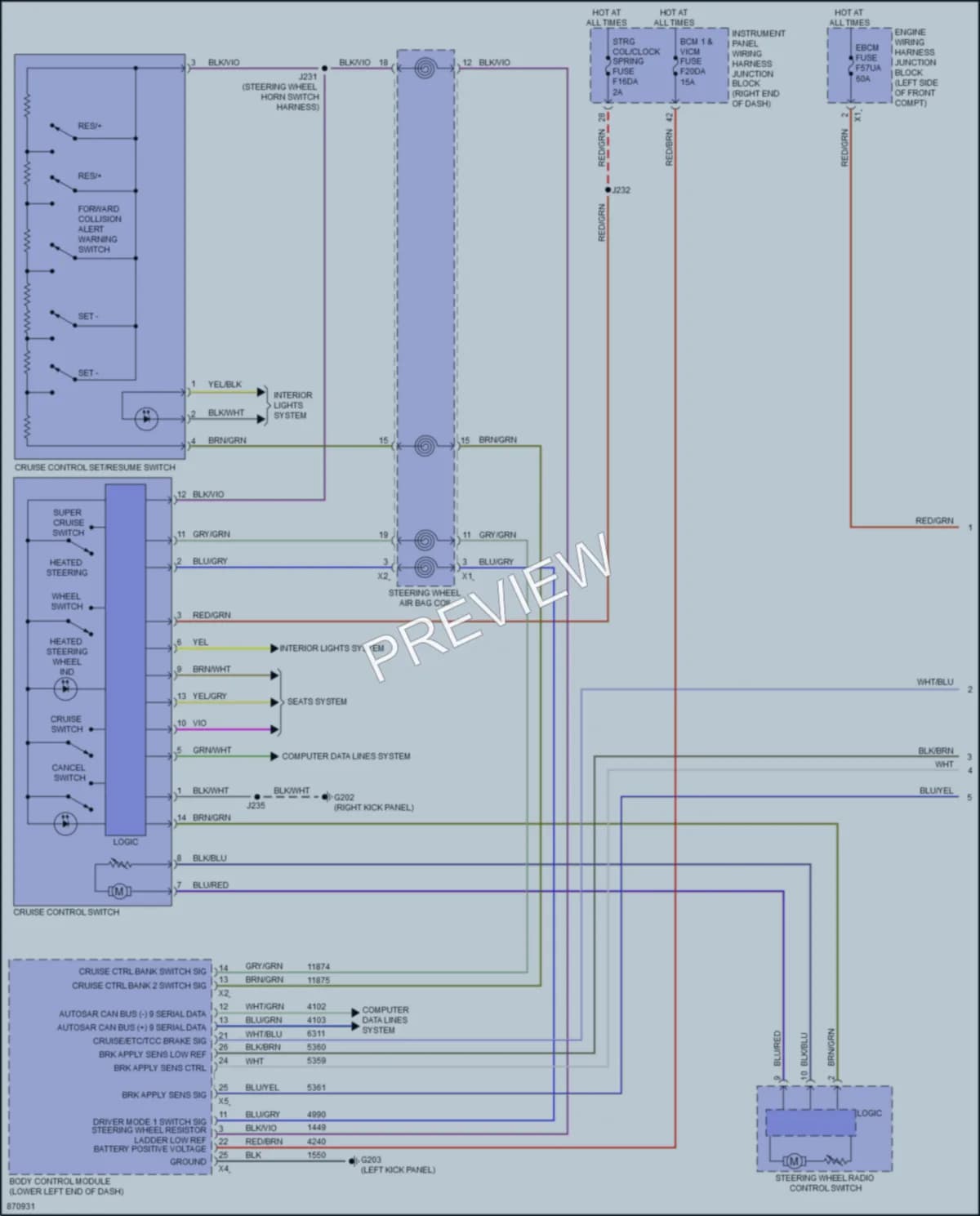 2024 Cadillac Lyriq Cruise Control wiring diagram preview