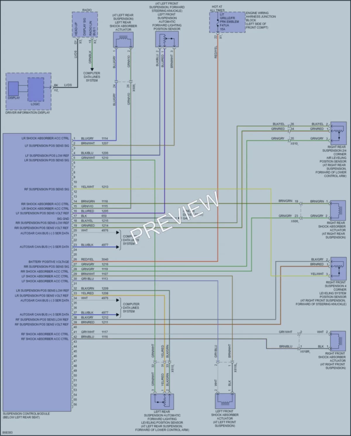 2024 Cadillac Lyriq Electronic Suspension wiring diagram preview