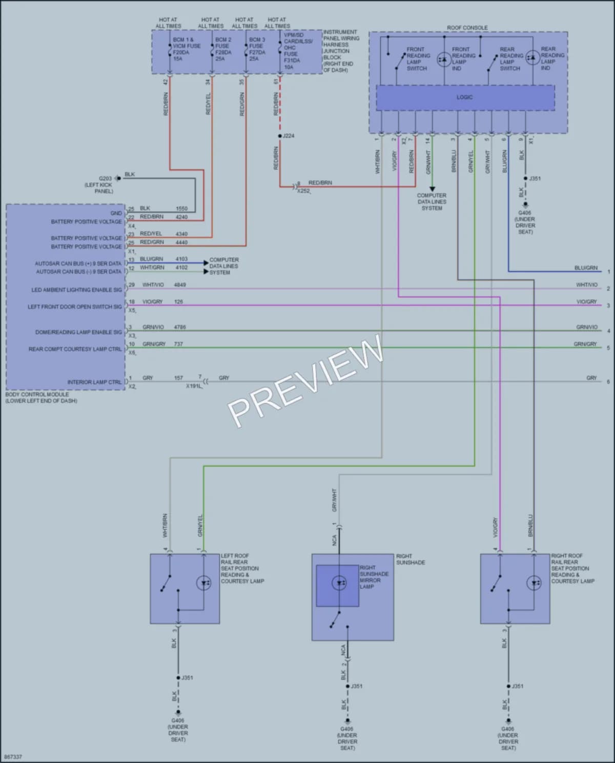 2024 Cadillac Lyriq Interior Lights wiring diagram preview