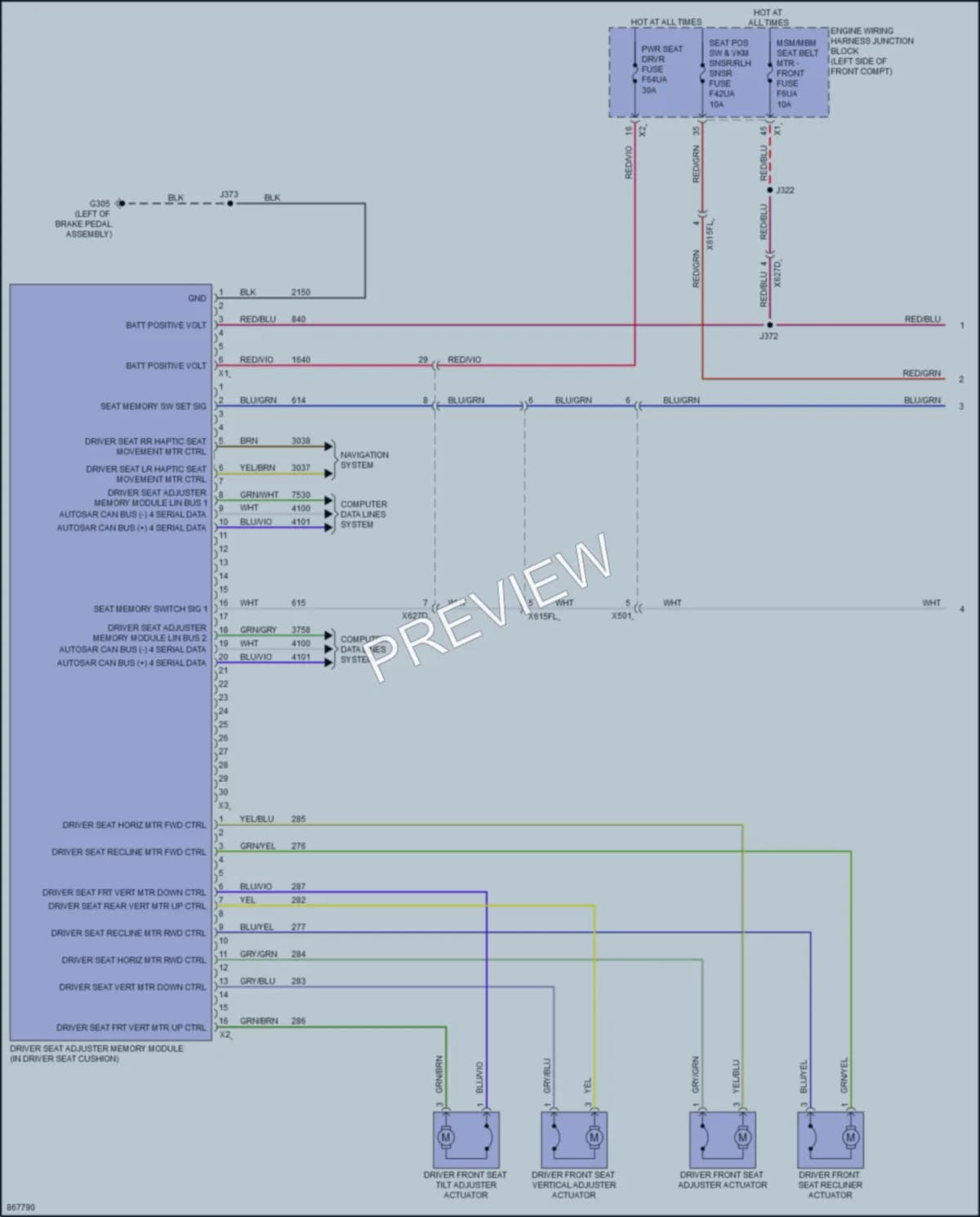 2024 Cadillac Lyriq Memory Systems wiring diagram preview