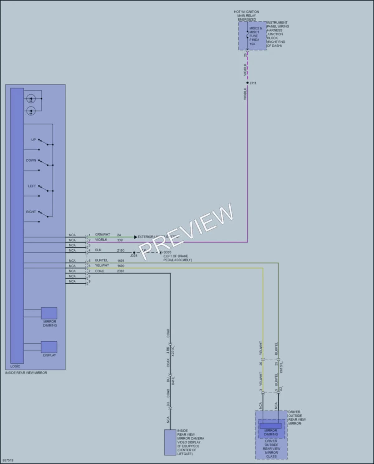 2024 Cadillac Lyriq Power Mirrors wiring diagram preview