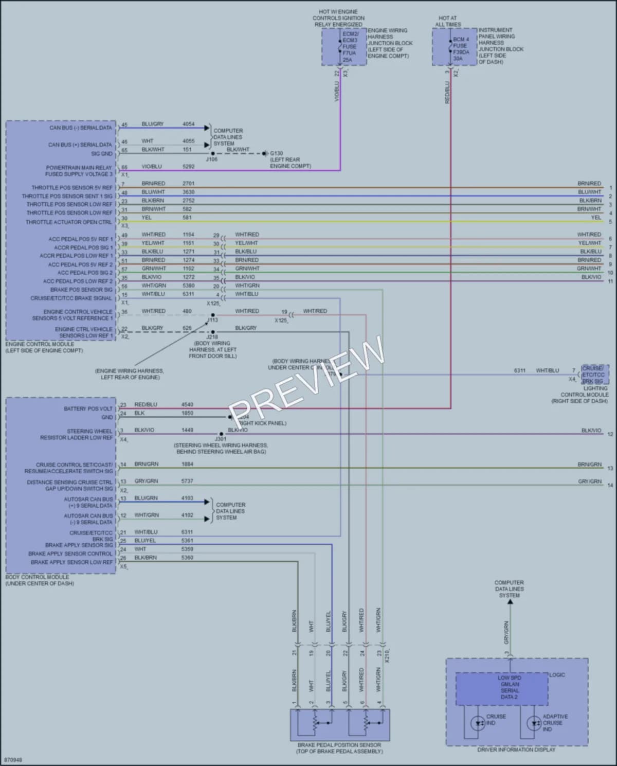 2024 Cadillac XT4 Cruise Control wiring diagram preview