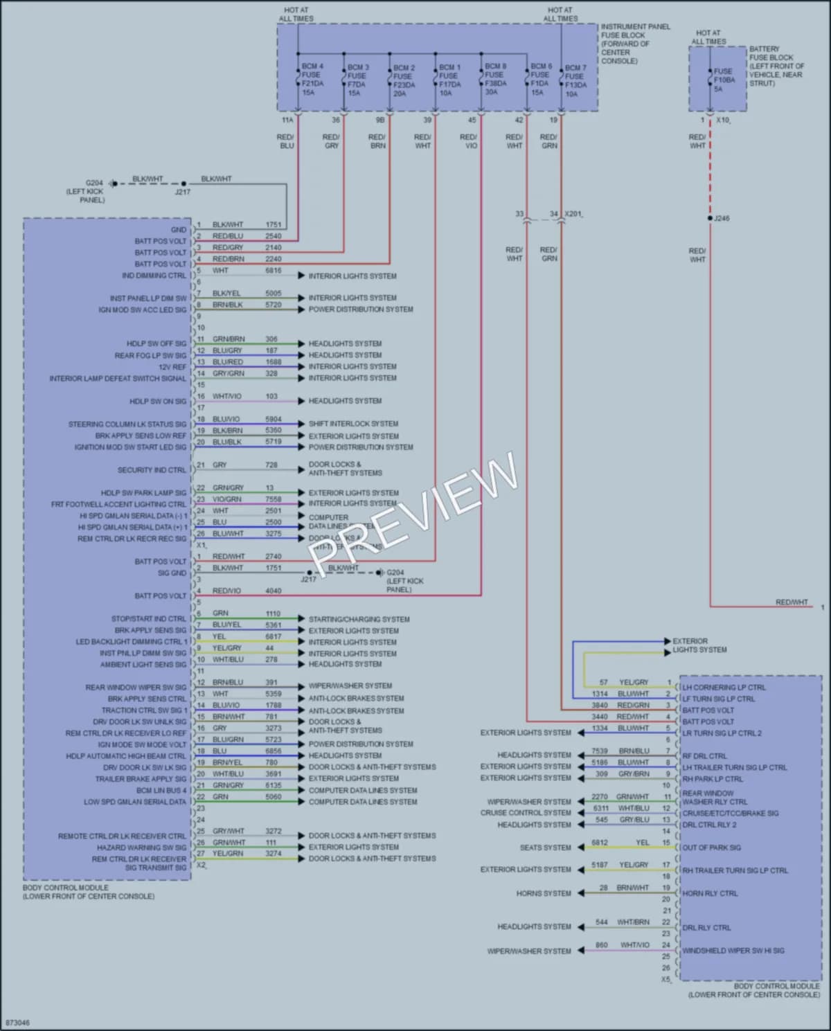 2024 Cadillac XT6 Body Control Modules wiring diagram preview