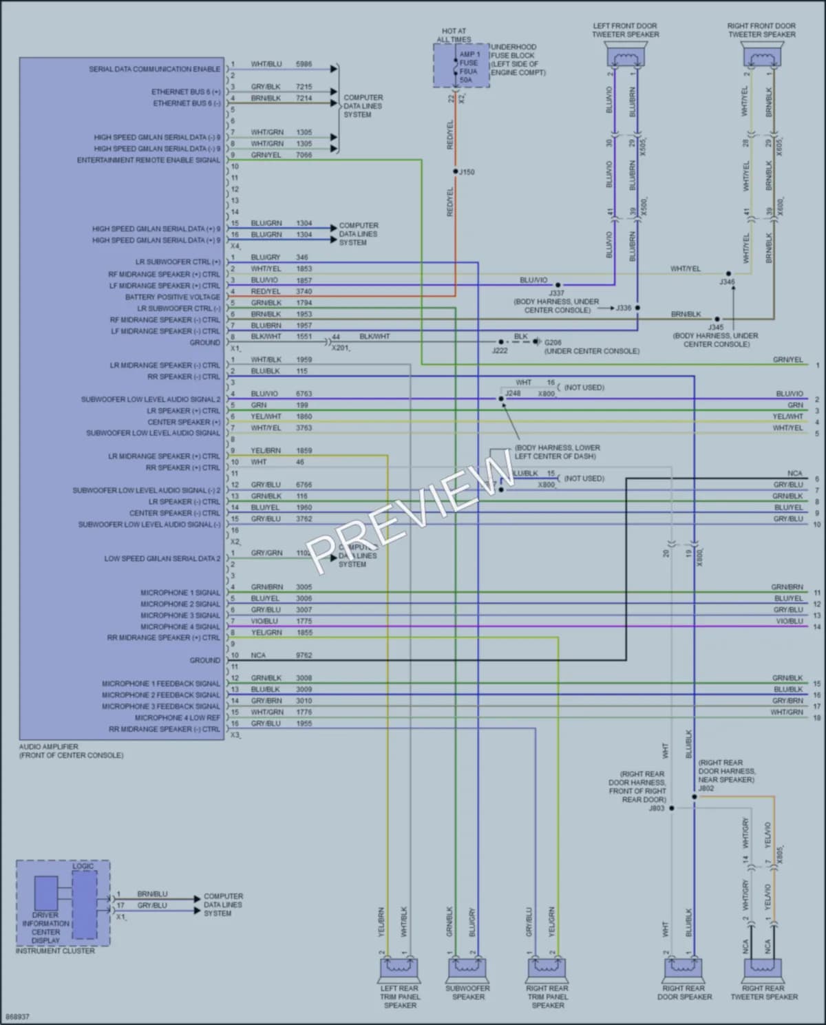 2024 Cadillac XT6 Radio wiring diagram preview