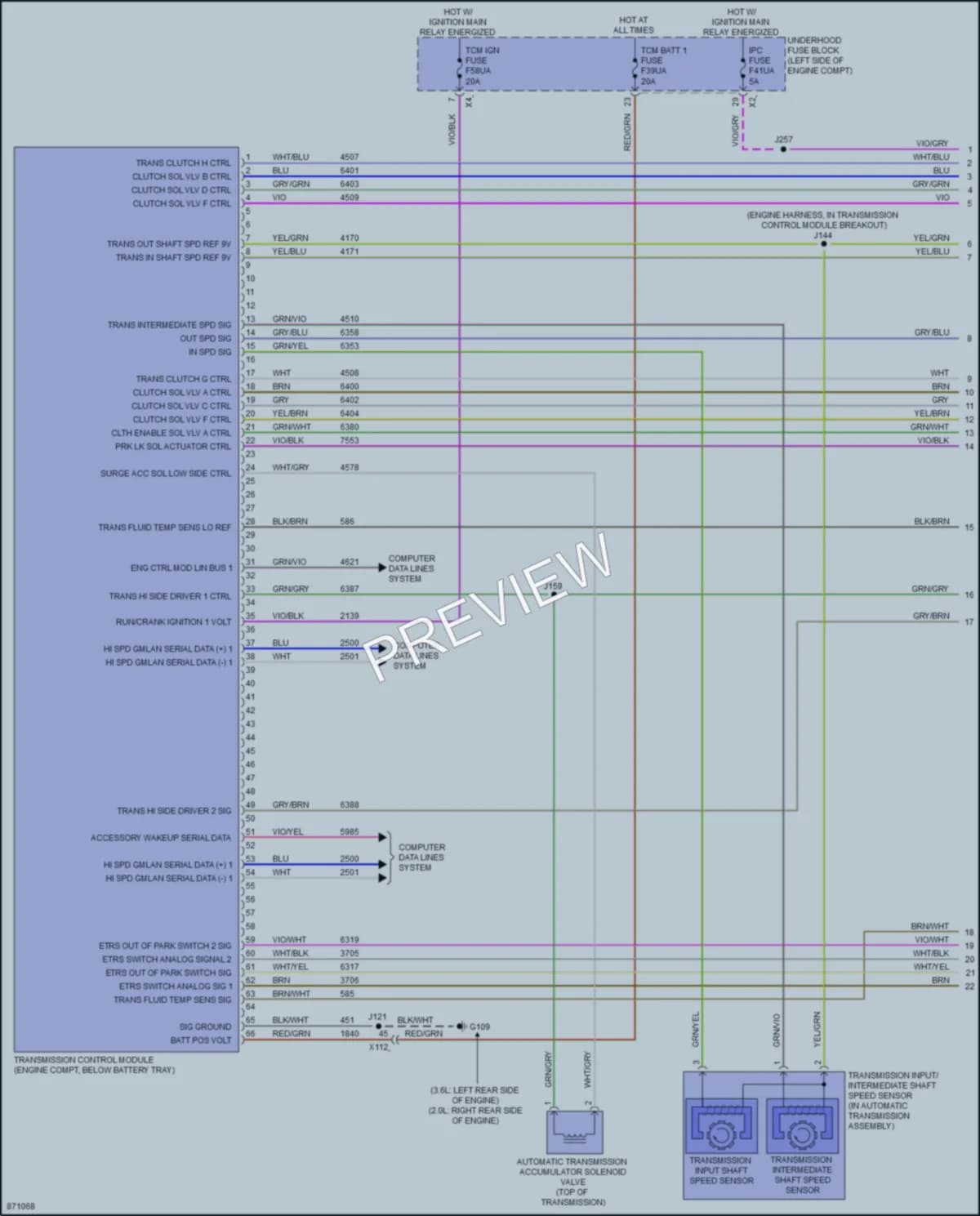 2024 Cadillac XT6 Transmission wiring diagram preview