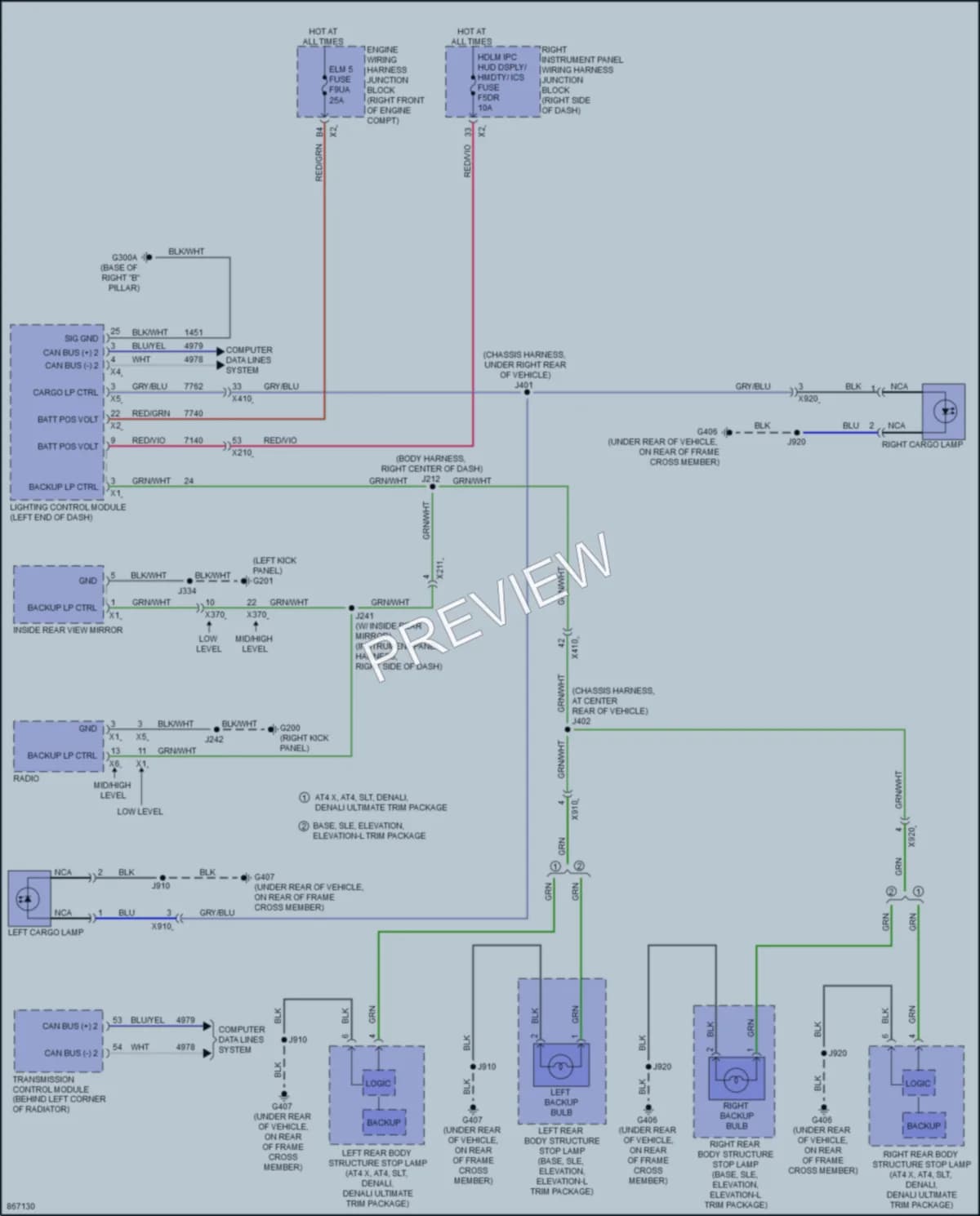 2024 Chevrolet 1500Silverado Exterior Lights wiring diagram preview