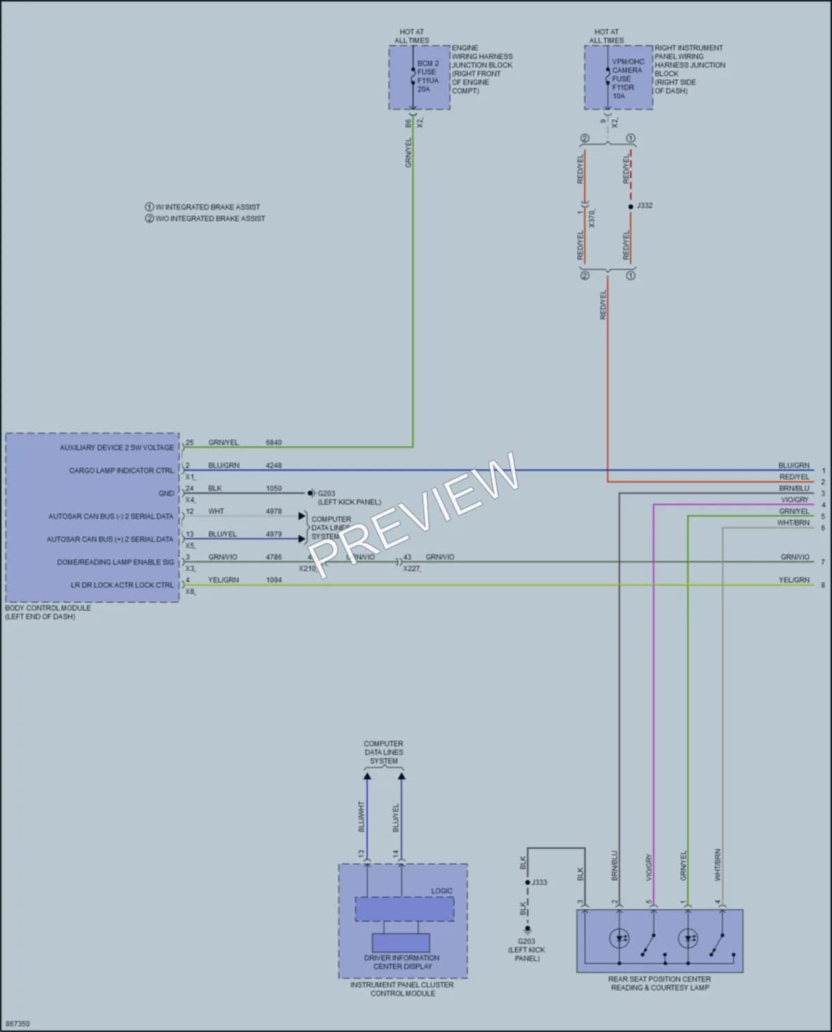 2024 Chevrolet 1500Silverado Interior Lights wiring diagram preview
